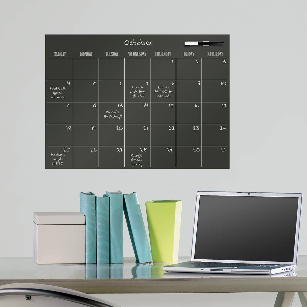 WallPops Black Matte Monthly Dry Erase Calendar Michaels